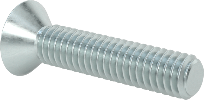 Çinko Kaplı Çelik Torx Düz Başlı Vidalar, 5/16"-18 Diş Boyutu, 1-1/2" Uzunluk
