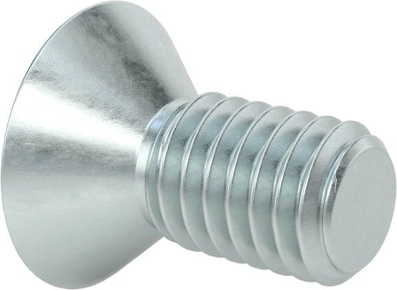Çinko Kaplı Çelik Torx Düz Başlı Vidalar, 3/8"-16 Diş Boyutu, 3/4" Uzunluk