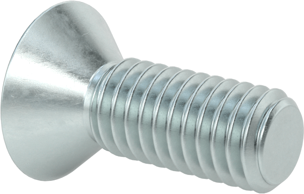 Çinko Kaplı Çelik Torx Düz Başlı Vidalar, 3/8"-16 Diş Boyutu, 1" Uzunluk
