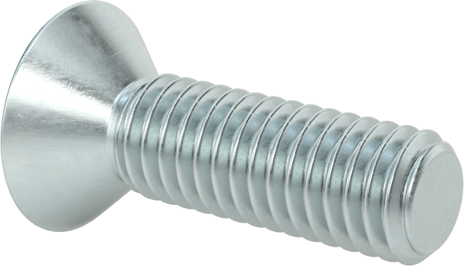 Çinko Kaplı Çelik Torx Düz Başlı Vidalar, 3/8"-16 Diş Boyutu, 1-1/4" Uzunluk