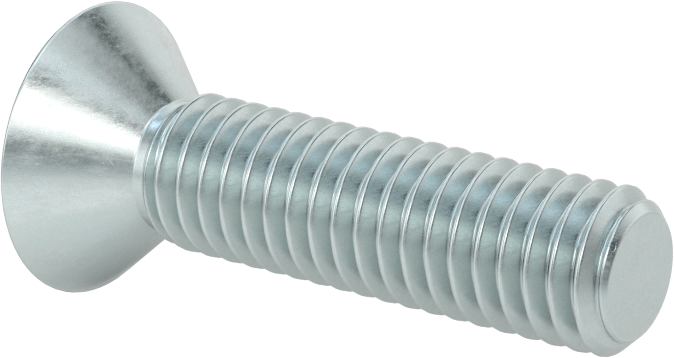 Çinko Kaplı Çelik Torx Düz Başlı Vidalar, 3/8"-16 Diş Boyutu, 1-1/2" Uzunluk