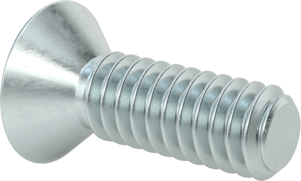 Çinko Kaplı Çelik Torx Düz Başlı Vidalar, 1/4"-20 Diş Boyutu, 3/4" Uzunluk