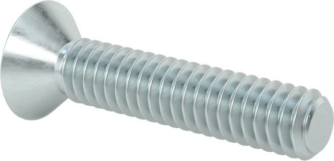 Çinko Kaplı Çelik Torx Düz Başlı Vidalar, 1/4"-20 Diş Boyutu, 1-1/4" Uzunluk