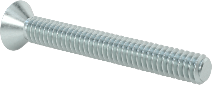 Çinko Kaplı Çelik Torx Düz Başlı Vidalar, 1/4"-20 Diş Boyutu, 2" Uzunluk