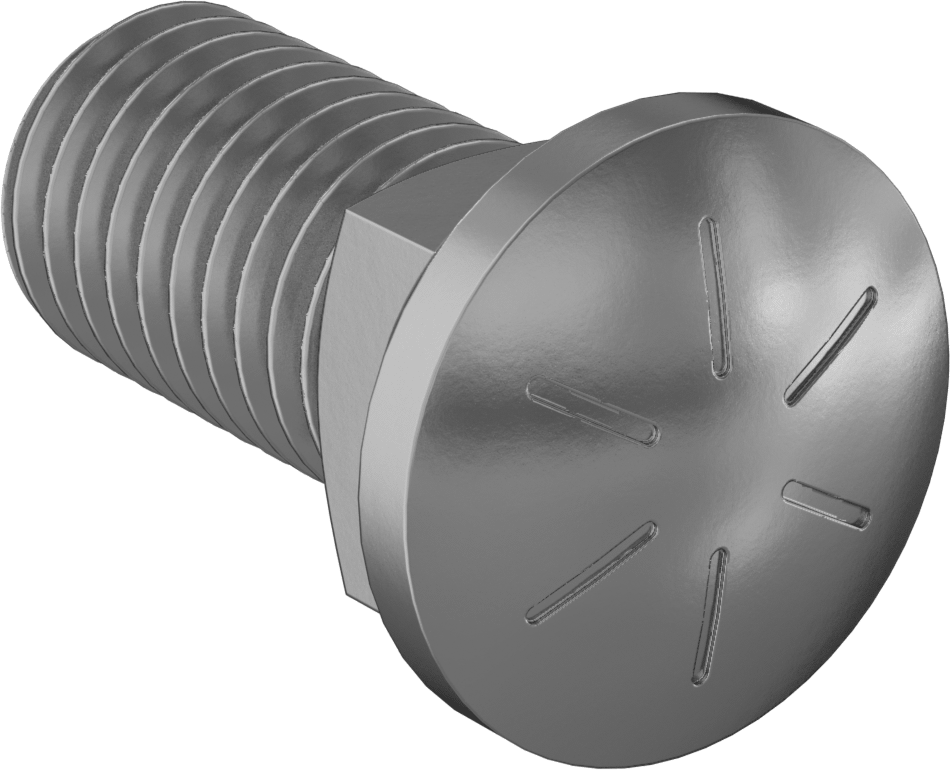 Kare Boyunlu Oval Başlı Sürgü Cıvataları, 5/8"-11 Diş Boyutu, 1-1/2" Uzunluk