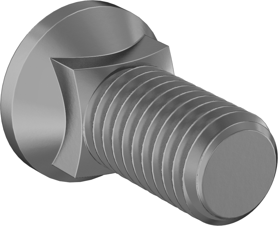 Kare Boyunlu Oval Başlı Sürgü Cıvataları, 5/8"-11 Diş Boyutu, 1-1/2" Uzunluk