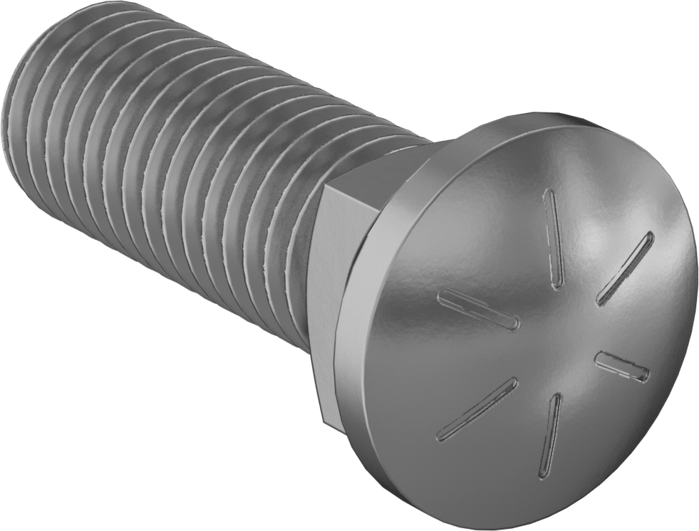 Kare Boyunlu Oval Başlı Sürgü Cıvataları, 5/8"-11 Diş Boyutu, 2" Uzunluk