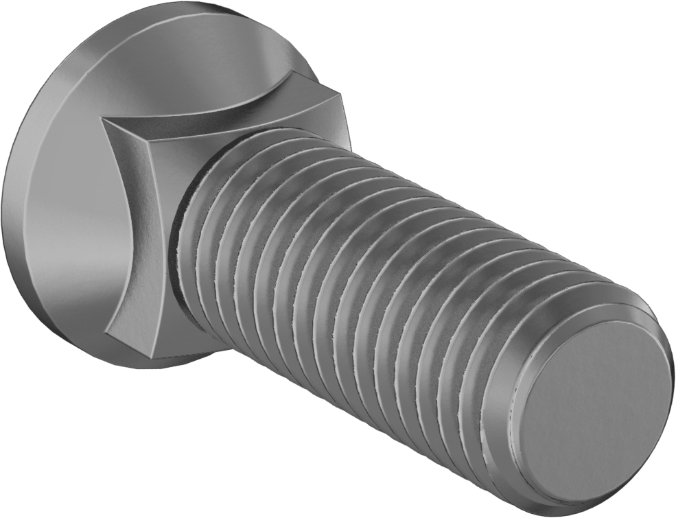 Kare Boyunlu Oval Başlı Sürgü Cıvataları, 5/8"-11 Diş Boyutu, 2" Uzunluk