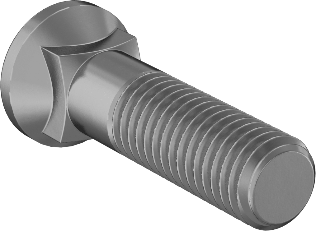 Kare Boyunlu Oval Başlı Sürgü Cıvataları, 5/8"-11 Diş Boyutu, 2-1/2" Uzunluk