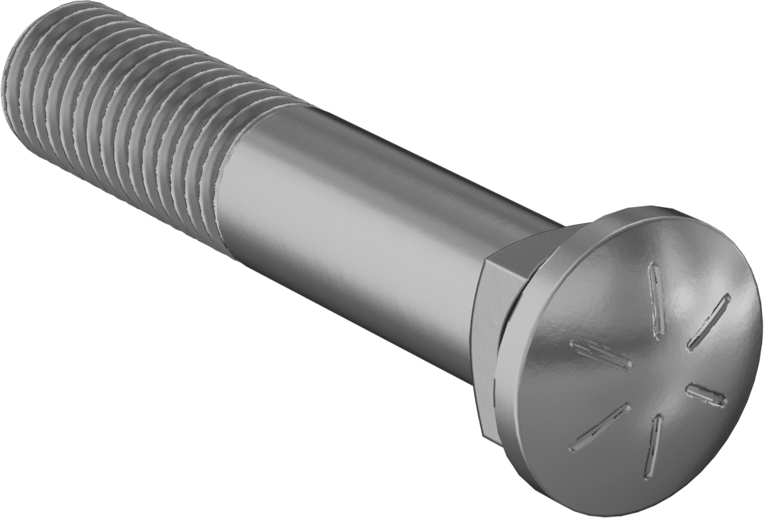 Kare Boyunlu Oval Başlı Sürgü Cıvataları, 5/8"-11 Diş Boyutu, 3-1/2" Uzunluk