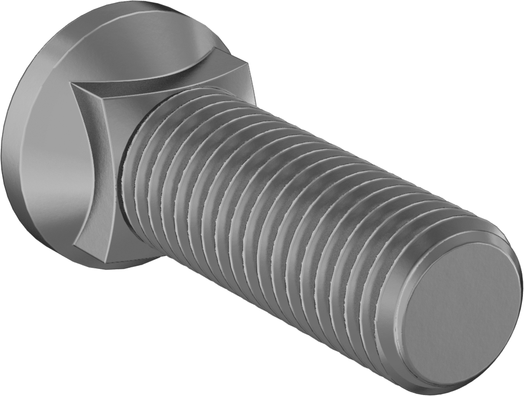 Kare Boyunlu Oval Başlı Sürgü Cıvataları, 3/4"-10 Diş Boyutu, 2-1/2" Uzunluk