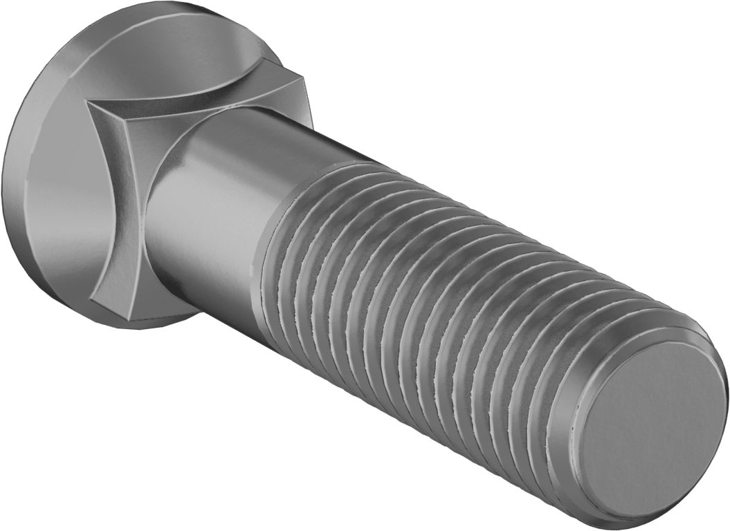 Kare Boyunlu Oval Başlı Sürgü Cıvataları, 3/4"-10 Diş Boyutu, 3" Uzunluk