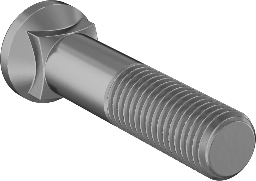 Kare Boyunlu Oval Başlı Sürgü Cıvataları, 3/4"-10 Diş Boyutu, 3-1/2" Uzunluk