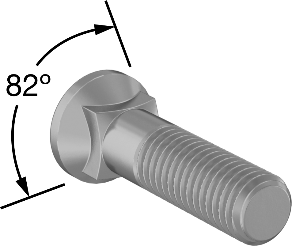 Kare Boyunlu Oval Başlı Sürgü Cıvataları, 5/8"-11 Diş Boyutu, 2-1/2" Uzunluk