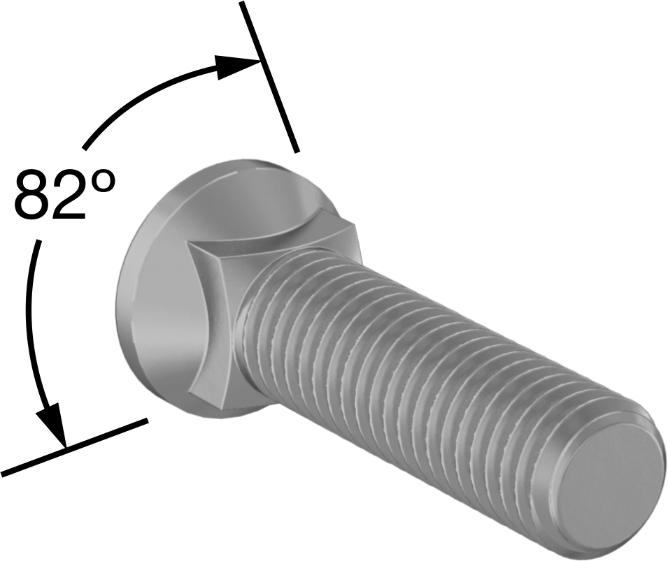 Kare Boyunlu Oval Başlı Sürgü Cıvataları, 5/8"-11 Diş Boyutu, 2-1/4" Uzunluk