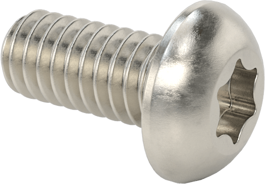 Yüksek Mukavemetli A286 Paslanmaz Çelik Düğme Başlı Torx Vida, 8-32 Diş, 3/8" Uzunluk
