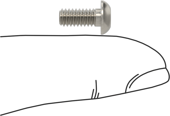 Yüksek Mukavemetli A286 Paslanmaz Çelik Düğme Başlı Torx Vida, 8-32 Diş, 3/8" Uzunluk