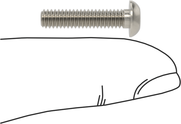 Yüksek Mukavemetli A286 Paslanmaz Çelik Düğme Başlı Torx Vida, 8-32 Diş, 3/4" Uzunluk