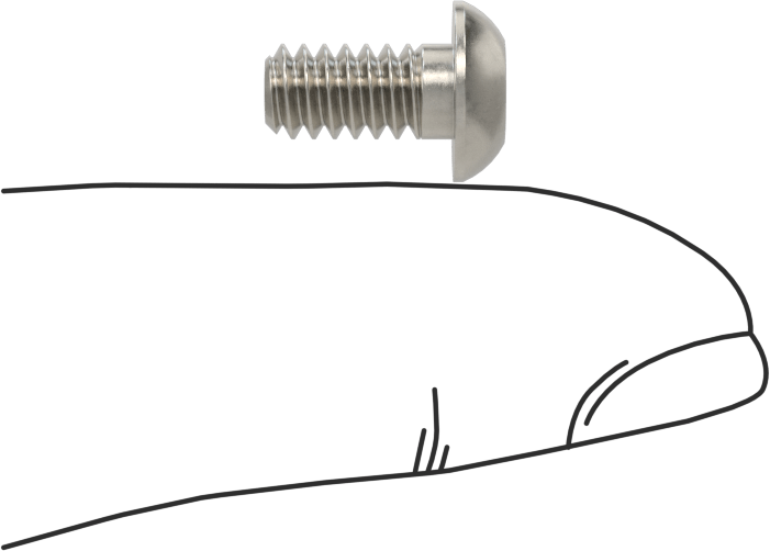 Yüksek Mukavemetli A286 Paslanmaz Çelik Düğme Başlı Torx Vida, 10-24 Diş, 3/8" Uzunluk