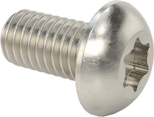 Yüksek Mukavemetli A286 Paslanmaz Çelik Düğme Başlı Torx Vida, 10-32 Diş, 3/8" Uzunluk