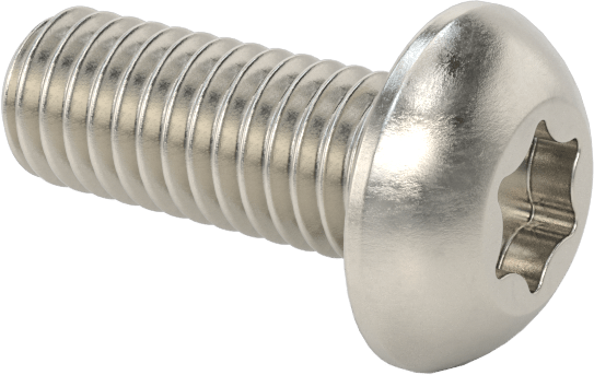 Yüksek Mukavemetli A286 Paslanmaz Çelik Düğme Başlı Torx Vida, 10-32 Diş, 1/2" Uzunluk