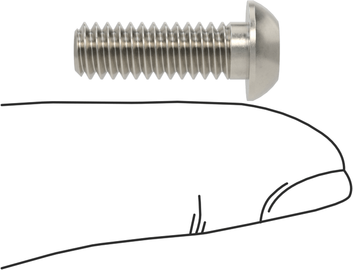 Yüksek Mukavemetli A286 Paslanmaz Çelik Düğme Başlı Torx Vida, 1/4"-20 Diş, 3/4" Uzunluk