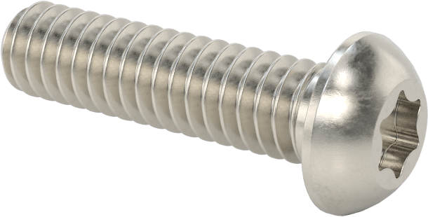 Yüksek Mukavemetli A286 Paslanmaz Çelik Düğme Başlı Torx Vida, 1/4"-20 Diş, 1" Uzunluk