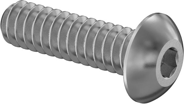 Titanyum Düğme Başlı Altıgen Soketli Vida, 6-32 Diş, 1/2" Uzunluk