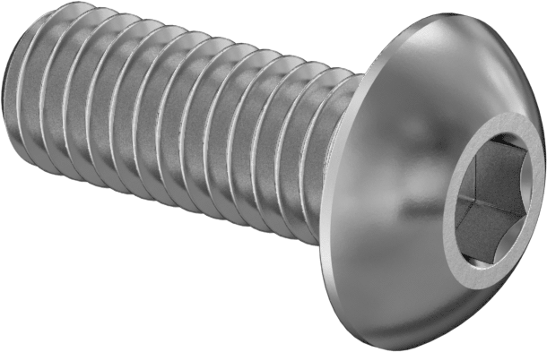 Titanyum Düğme Başlı Altıgen Soketli Vida, 10-32 Diş, 1/2" Uzunluk