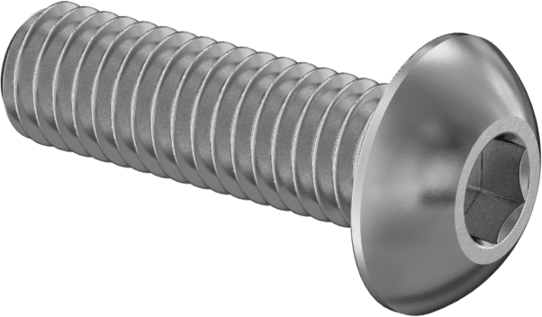 Titanyum Düğme Başlı Altıgen Soketli Vida, M3 x 0,50 mm Diş, 10 mm Uzunluk