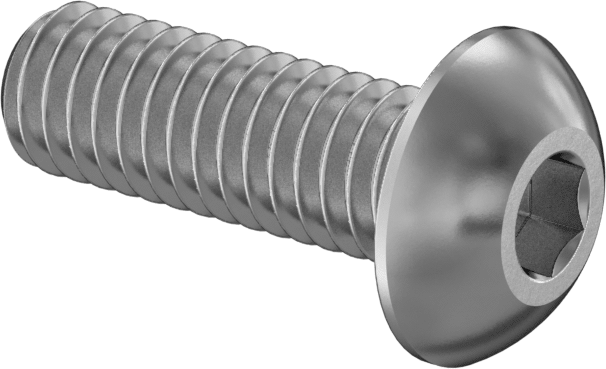 Titanyum Düğme Başlı Altıgen Soketli Vida, M4 x 0,70 mm Diş, 12 mm Uzunluk