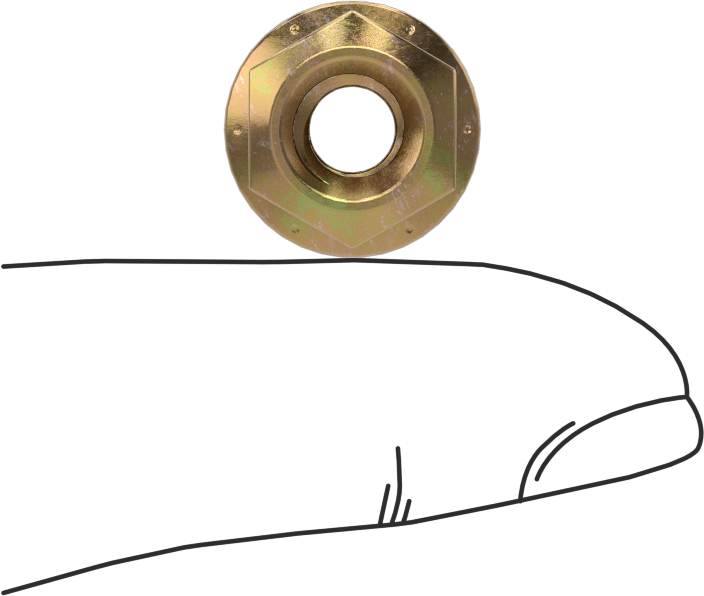 Yüksek Mukavemetli Çelik Deforme Edilmiş Dişli Flanş Somunu, Sarı Kromat Kaplamalı Çinko, 1/4"-20 Diş Boyutu