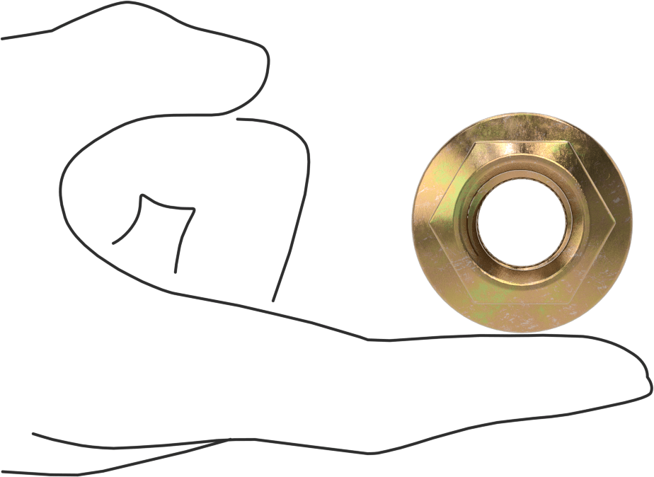 Yüksek Mukavemetli Çelik Deforme Edilmiş Dişli Flanş Somunu, Sarı Kromat Kaplamalı Çinko, 3/4"-10 Diş Boyutu