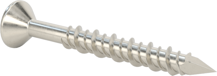 Duvar ve Beton için 410 Paslanmaz Çelik Kılavuzlu Vida, Düz Başlı Phillips, 1/4" Vida Boyutu, 2-1/4" Uzunluk