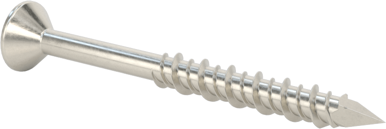 Duvar ve Beton için 410 Paslanmaz Çelik Kılavuzlu Vida, Düz Başlı Phillips, 1/4" Vida Boyutu, 2-3/4" Uzunluk