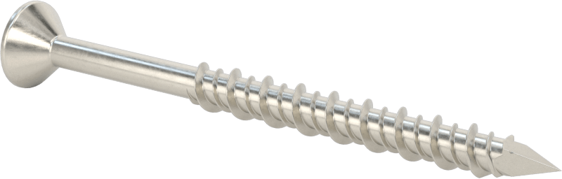 Duvar ve Beton için 410 Paslanmaz Çelik Kılavuzlu Vida, Düz Başlı Phillips, 1/4" Vida Boyutu, 3-1/4" Uzunluk