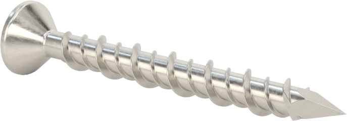 Duvar ve Beton için 410 Paslanmaz Çelik Kılavuzlu Vida, Düz Başlı Phillips, 3/16" Vida Boyutu, 1-3/4" Uzunluk