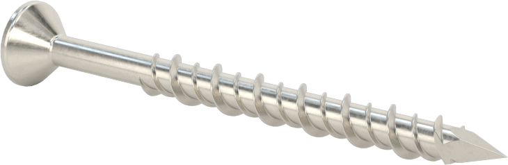 Duvar ve Beton için 410 Paslanmaz Çelik Kılavuzlu Vida, Düz Başlı Phillips, 3/16" Vida Boyutu, 2-1/4" Uzunluk