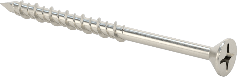 Duvar ve Beton için 410 Paslanmaz Çelik Kılavuzlu Vida, Düz Başlı Phillips, 3/16" Vida Boyutu, 2-3/4" Uzunluk