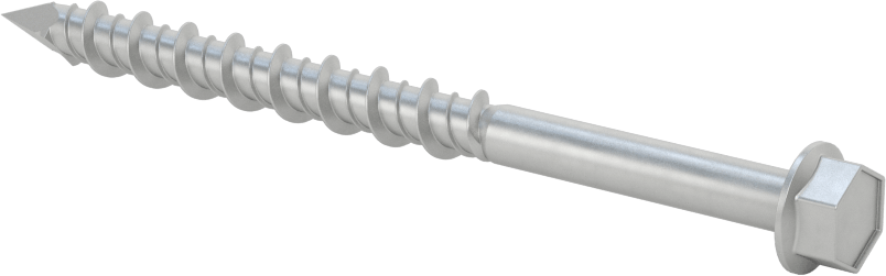 Duvar ve Beton için 410 Paslanmaz Çelik Kılavuzlu Vida, Altıgen Başlık, 1/4" Vida Boyutu, 3-1/4" Uzunluk