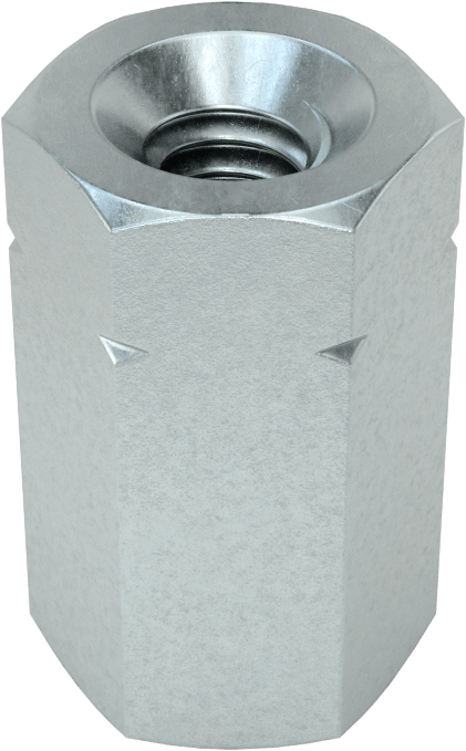 Orta Mukavemetli Çelik Kaplin Somunu, Çinko Kaplamalı, Sınıf 5, 1/4"-20 Diş Boyutu