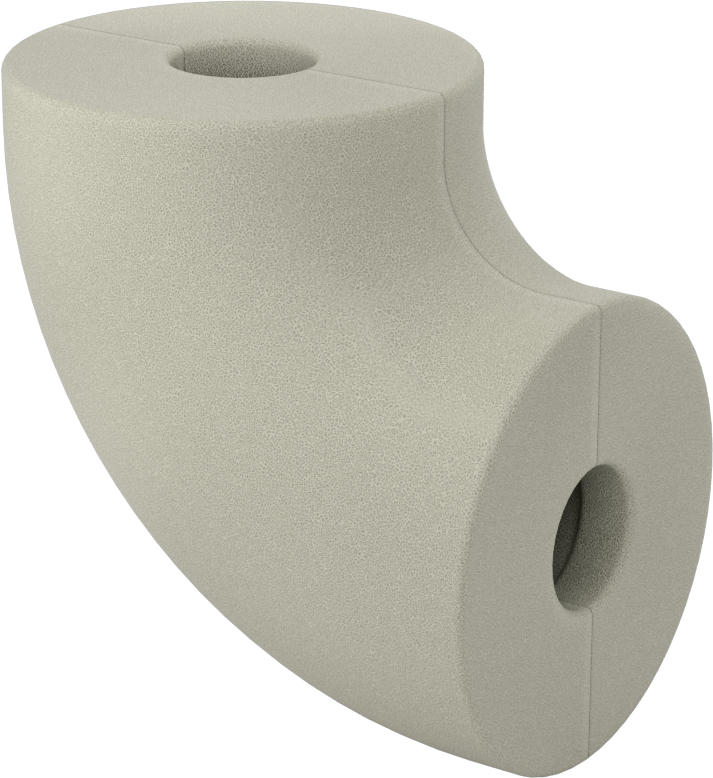 Poliizosiyanürat Köpük Boru Yalıtım Dirseği, Dirsek, 1" Kalın Duvar, 7/8" ID