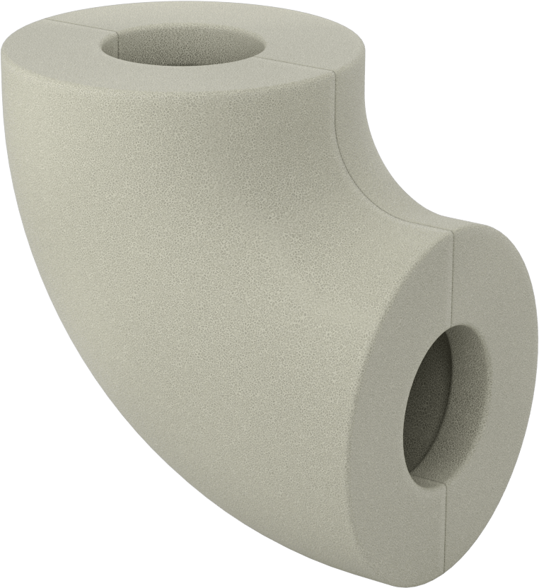 Poliizosiyanürat Köpük Boru Yalıtım Dirseği, Dirsek, 1" Kalın Duvar, 1-5/8" ID