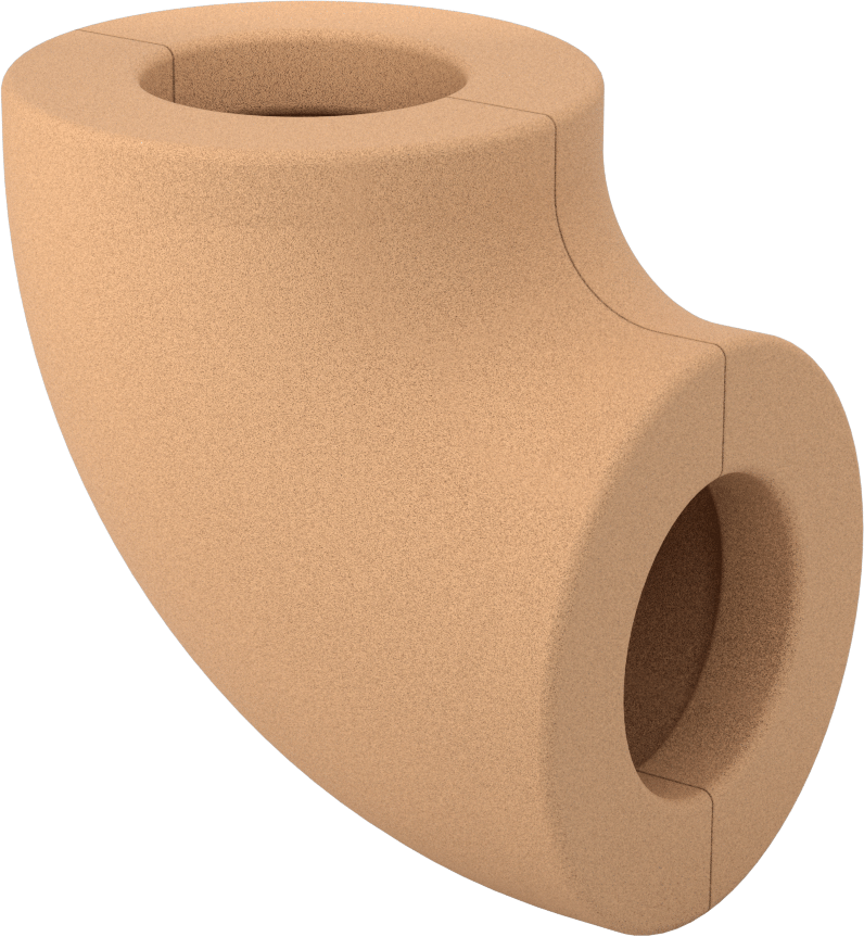 Poliizosiyanürat Köpük Boru Yalıtım Dirseği, Dirsek, 1" Kalın Duvar, 2-3/8" ID