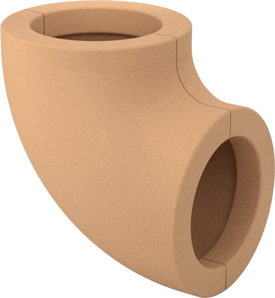 Poliizosiyanürat Köpük Boru Yalıtım Dirseği, Dirsek, 1" Kalın Duvar, 4-1/2" ID