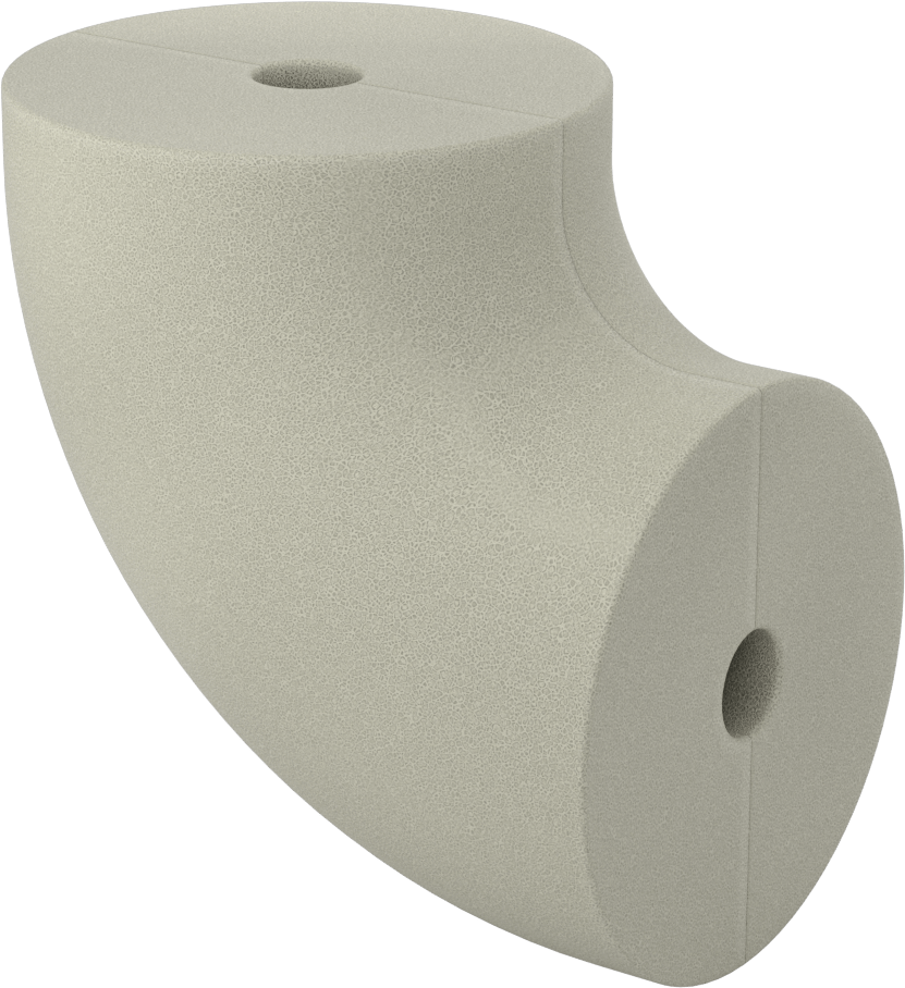 Poliizosiyanürat Köpük Boru Yalıtım Dirseği, Dirsek, 2" Kalın Duvar, 7/8" ID