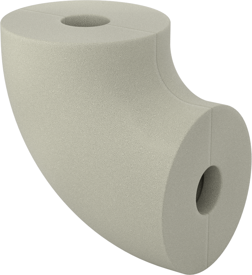 Poliizosiyanürat Köpük Boru Yalıtım Dirseği, Dirsek, 2" Kalın Duvar, 1-5/8" ID