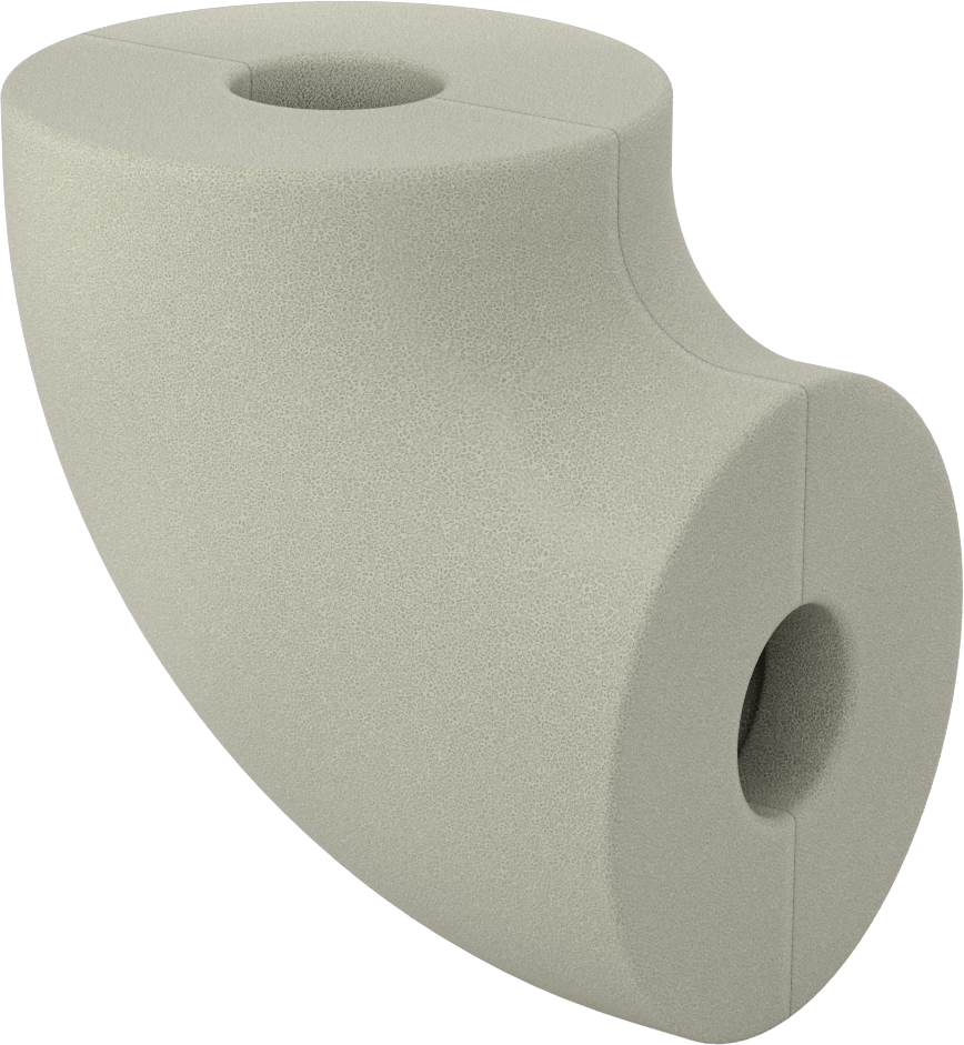 Poliizosiyanürat Köpük Boru Yalıtım Dirseği, Dirsek, 2" Kalın Duvar, 1-7/8" ID
