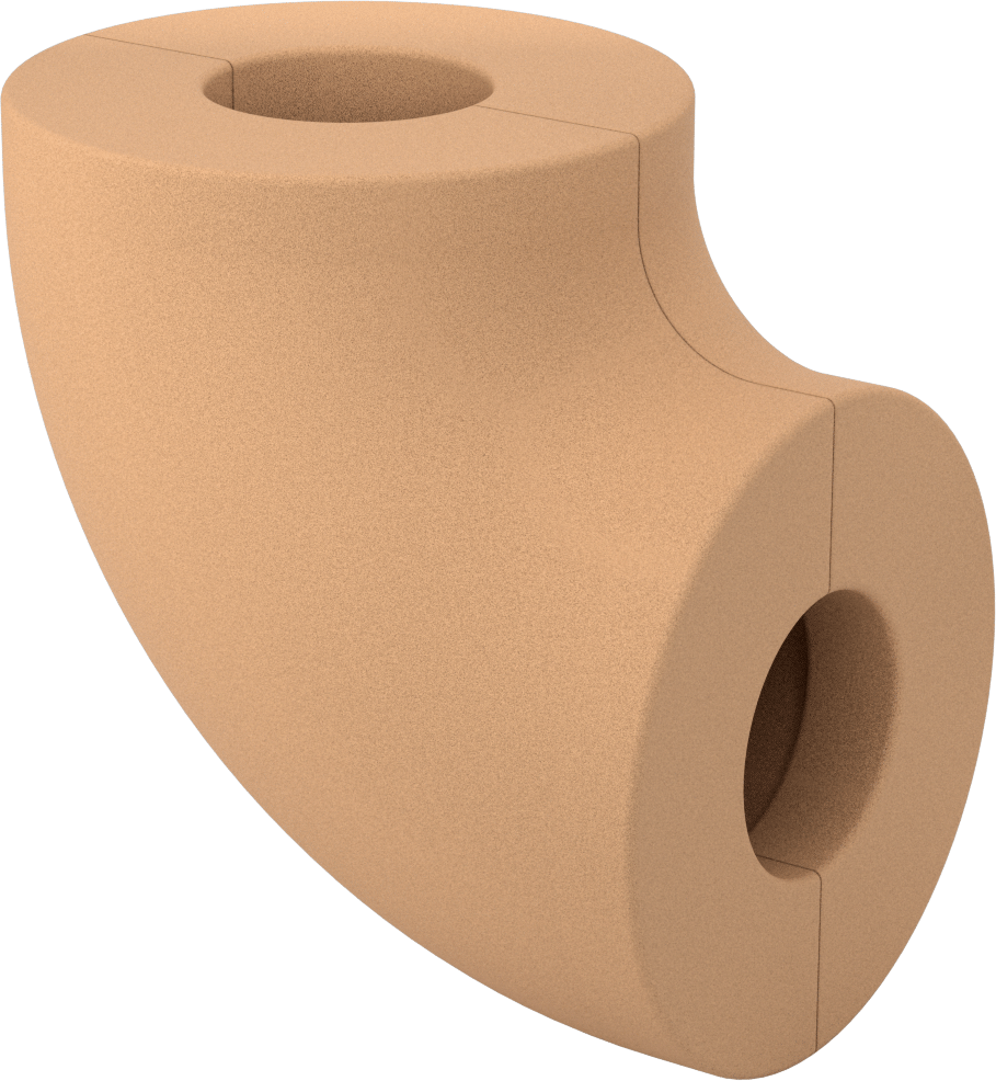 Poliizosiyanürat Köpük Boru Yalıtım Dirseği, Dirsek, 2" Kalın Duvar, 2-7/8" ID