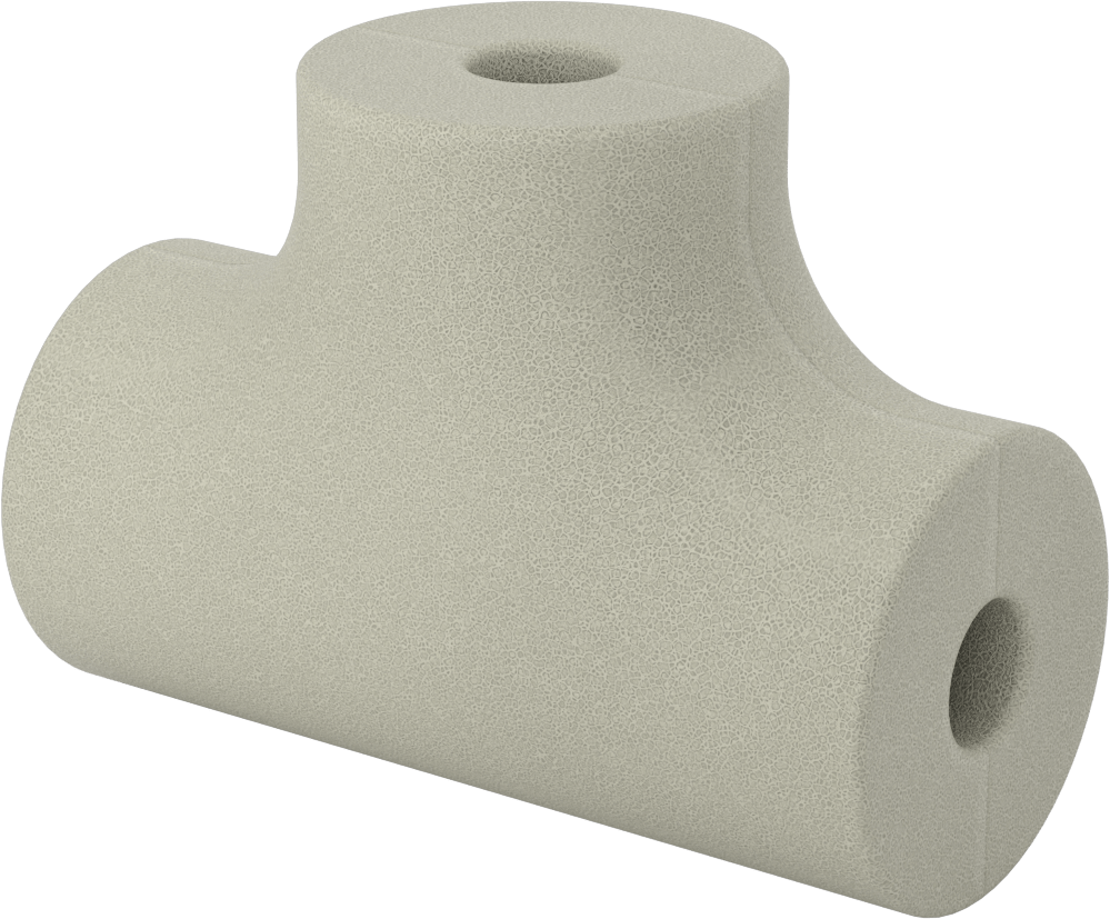 Poliizosiyanürat Köpük Boru Yalıtım Dirseği, T, 1" Kalın Duvar, 7/8" ID